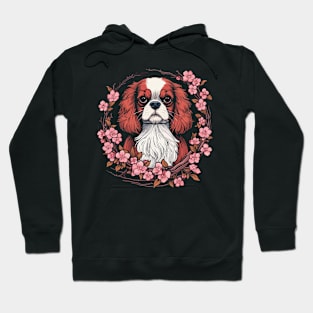 King Charles Spaniel with Cherry Blossom flowers Hoodie